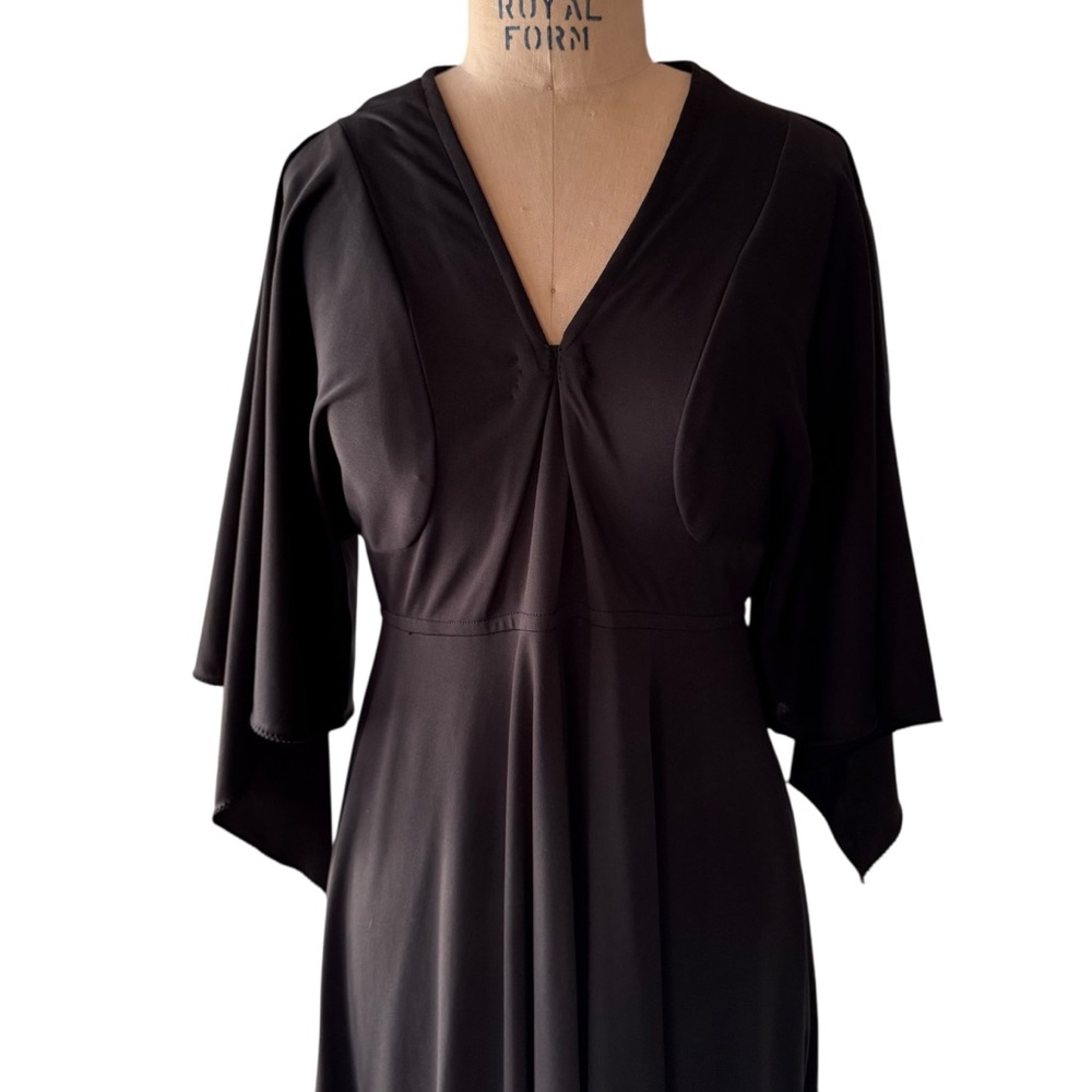 Vintage 70s Evelyn Pearson Black Housedress - image 3